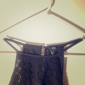 .Forever21- Black Spaghetti-strap Blouse